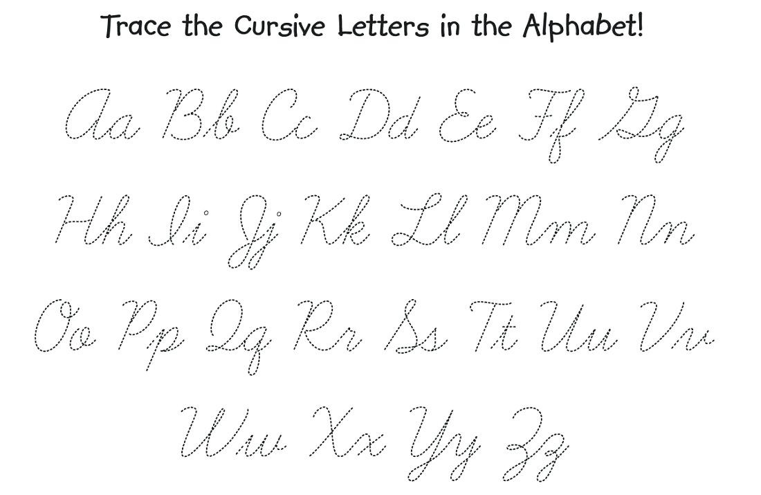 Cursive Alphabet Tracing Worksheets Az Pdf Printable — db-excel.com