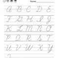 Cursive Handwriting Worksheet  Free Kindergarten English