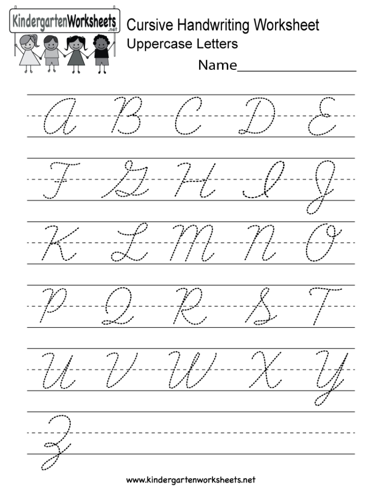 Cursive Handwriting Worksheet  Free Kindergarten English