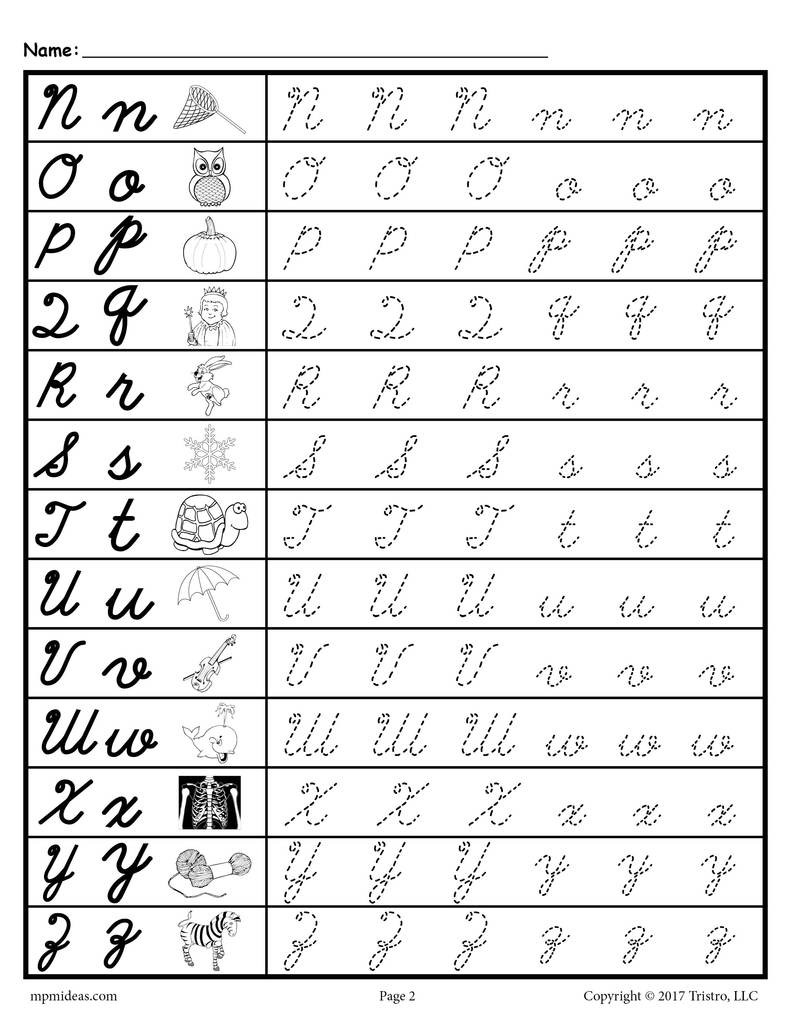 cursive letters trace letter format victorian modern db