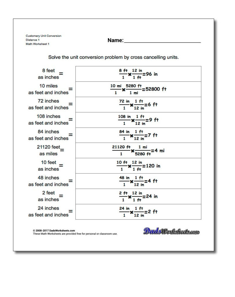 Customary Unit Conversions