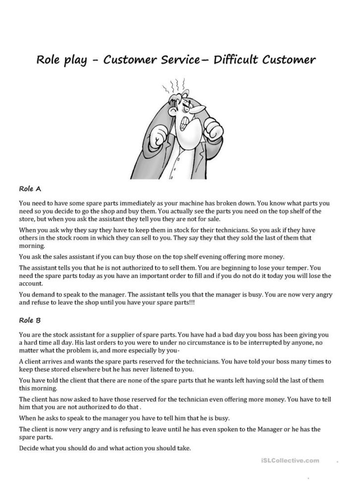 Customer Service  English Esl Worksheets