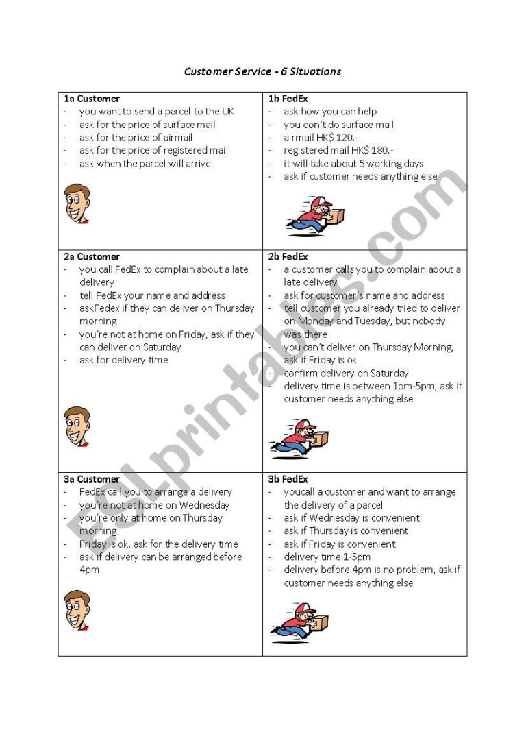 Teaching Customer Service Skills Free Worksheets