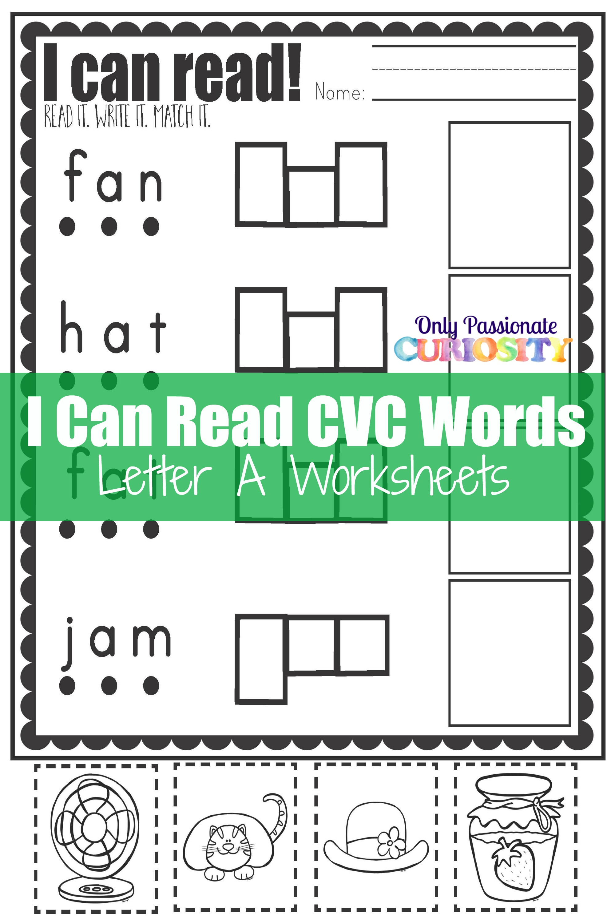 Cvc Worksheets Cut And Paste Letter A