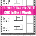Cvc Worksheets Cut And Paste Letter U  Only Passionate Curiosity
