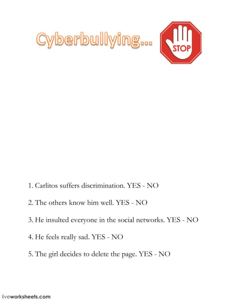 Cyberbullying Interactive Worksheet