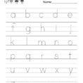 Dash Trace Handwriting Worksheet  Free Kindergarten English