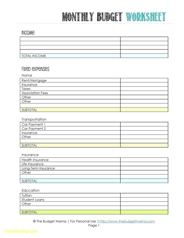 Dave Ramsey Budget Worksheet Printable – Wovensheetco