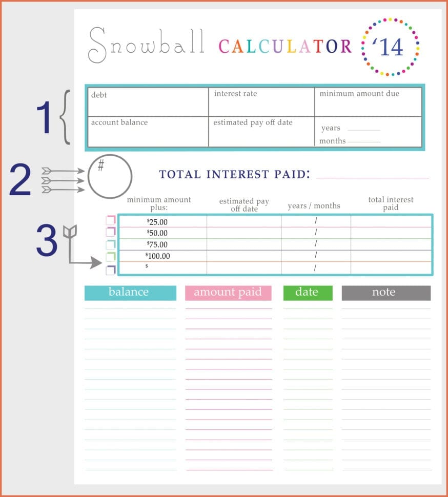 excel snowball debt and monthly expenses spreadsheet
