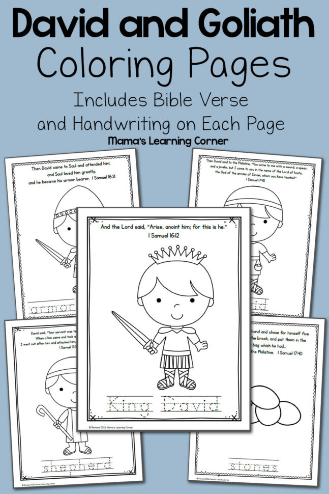 David And Goliath Bible Coloring Pages  Mamas Learning Corner