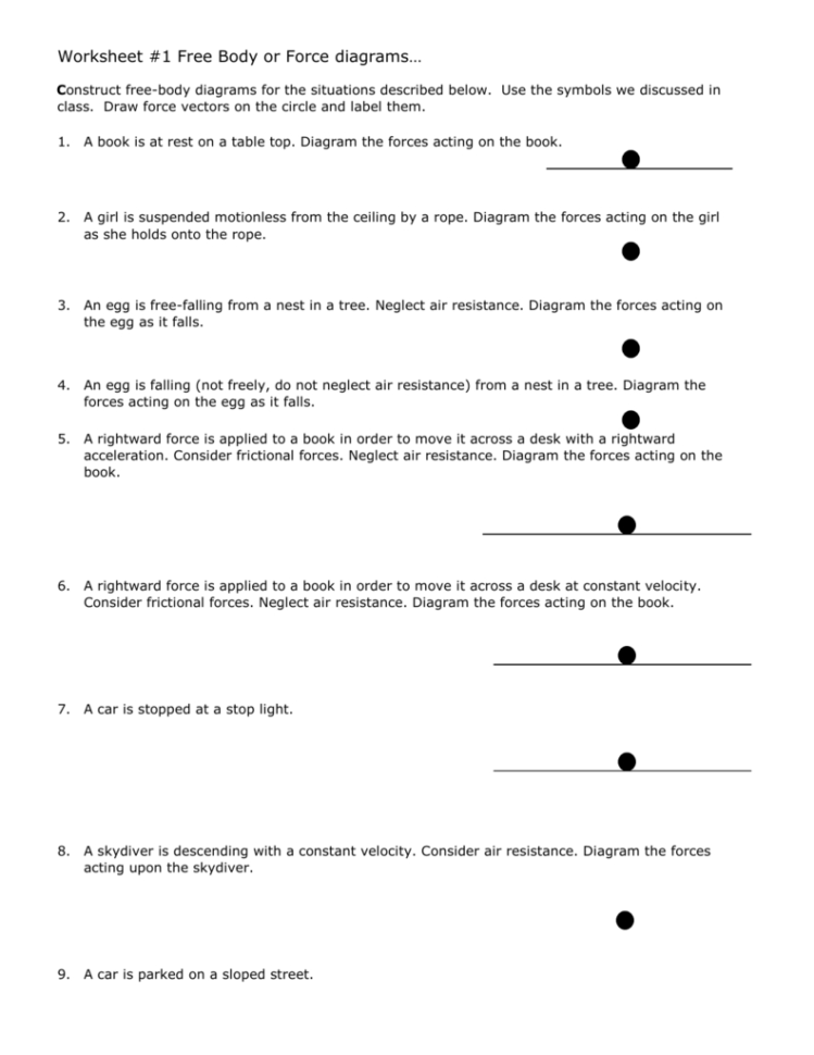 Advanced Physics Unit 6 Worksheet 3 Forces Db excel