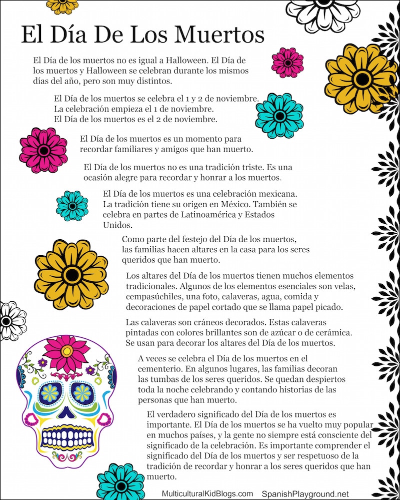 Day Of The Dead Facts In English And Spanish  Multicultural