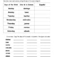 Days Of The Week In Spanish  English Esl Worksheets
