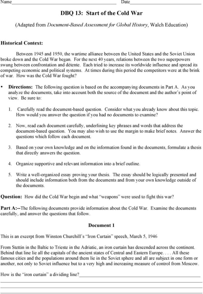 Dbq 13 Start Of The Cold R  Pdf
