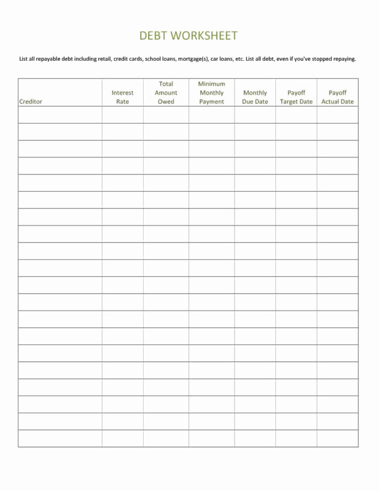 Debt Consolidation Spreadsheet Of Debt Consolidation