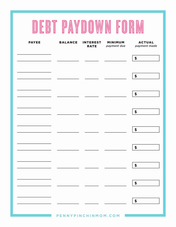 Free Printable Debt Payoff Worksheet
