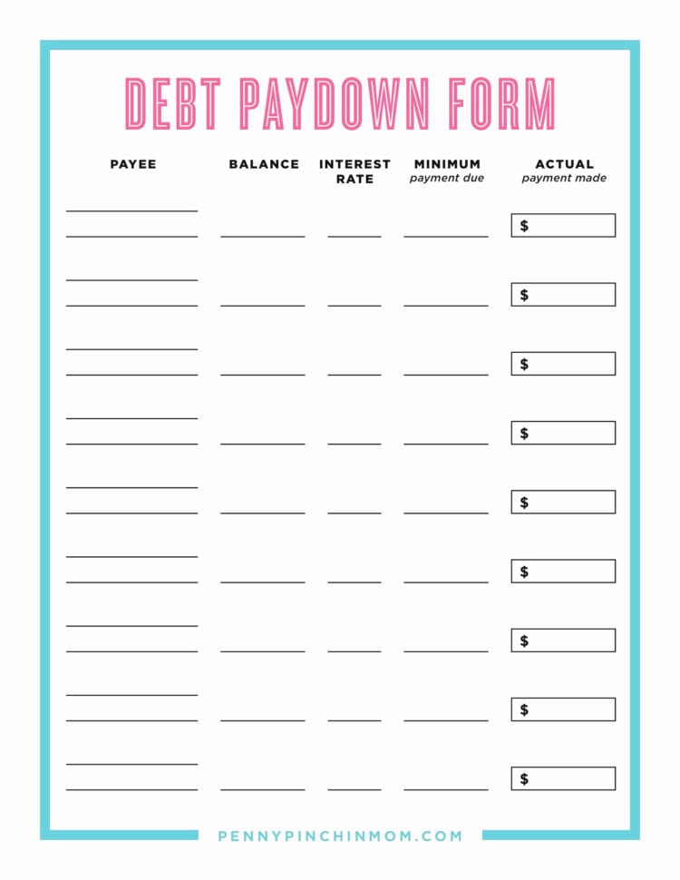 Free Printable Debt Payoff Worksheet Db excel