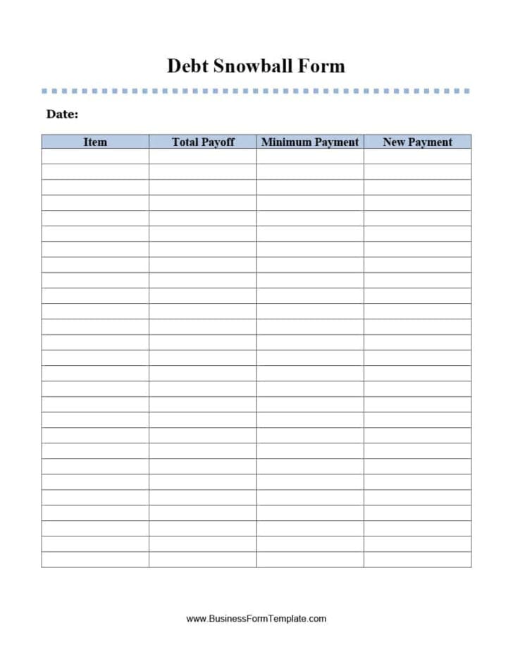 Snowball Worksheet Dave Ramsey