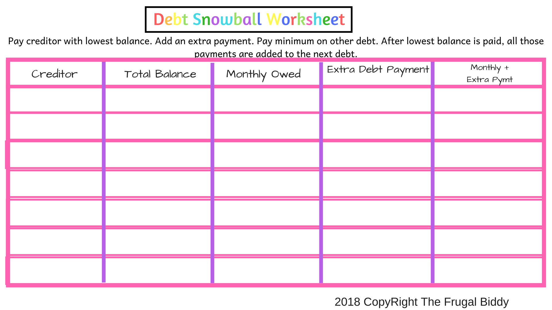 Debt Snowball Worksheet — db-excel.com