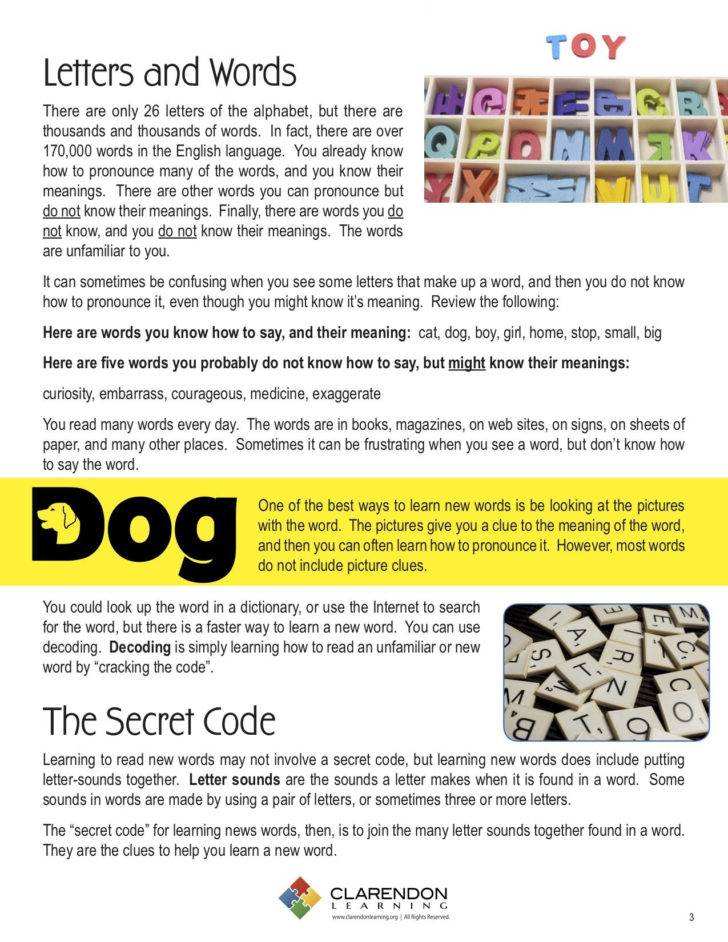 Decoding Unfamiliar Words Worksheets