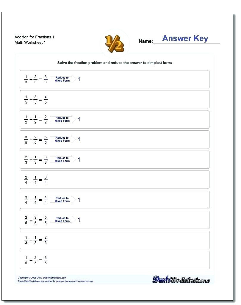 Decomposing Fractions Worksheet 4Th Grade For Printable To