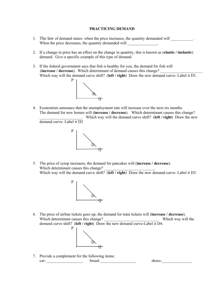 Demand Elasticity Supply And Profit Worksheet Demand Elasticity Supply And Profit Worksheet