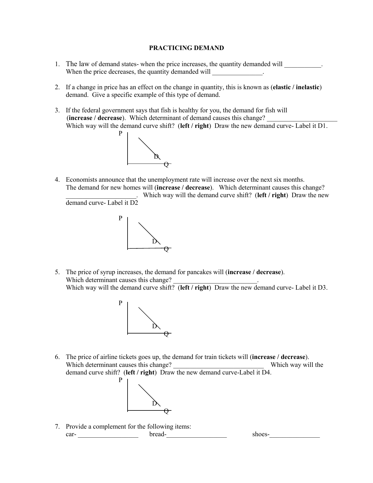 Understanding Supply And Demand Worksheet Answers Goupload