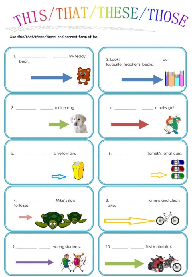 Demonstratives Worksheet