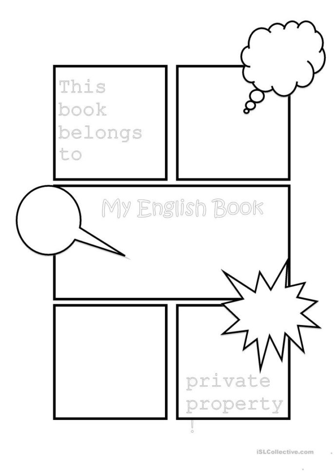 Design For A Book Cover For Esl English  English Esl Worksheets