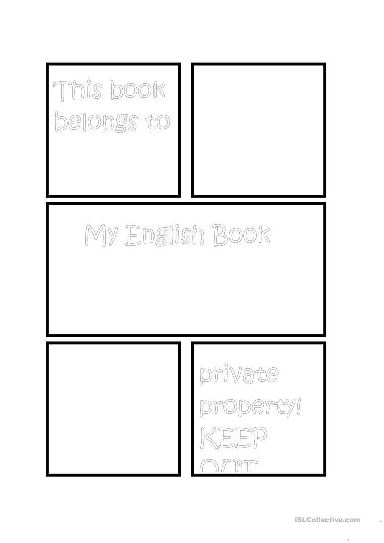 Design For A Book Cover For Esl English  English Esl Worksheets