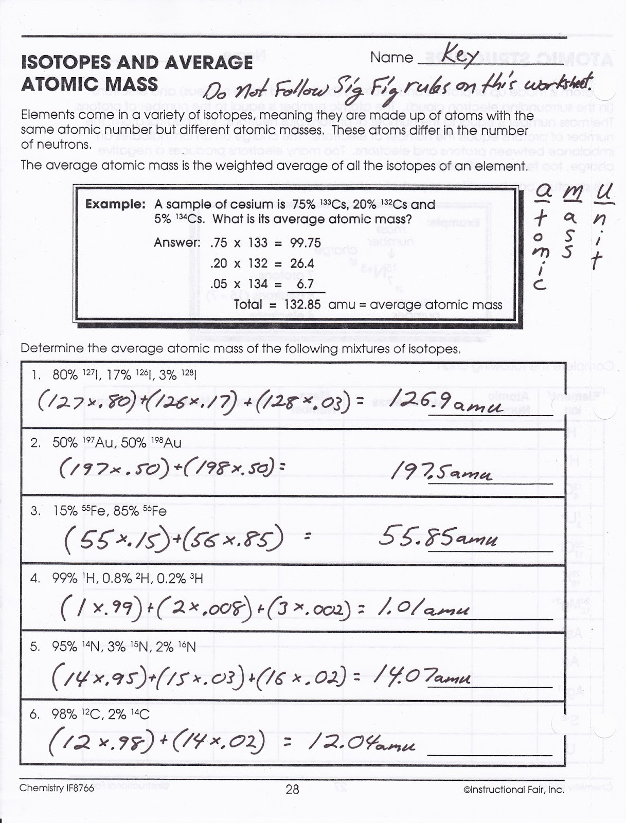 Determination Of Average Atomic Mass Worksheet For 10Th Db excel