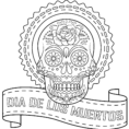 Dia De Los Muertos Sugar Skull Coloring Page  Free