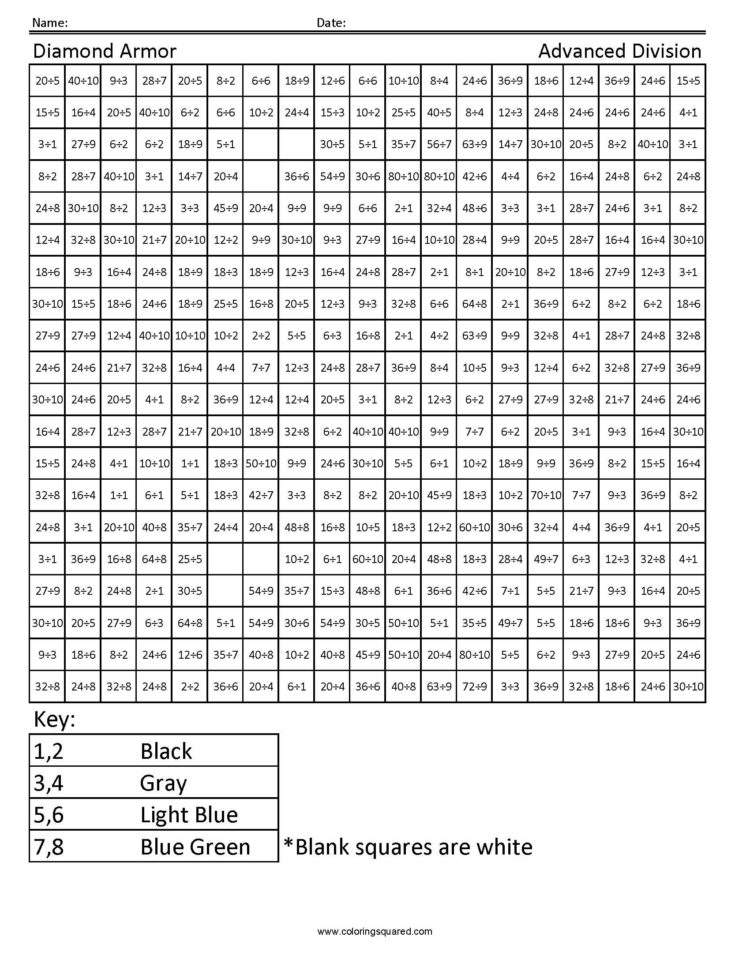 Diamond Armor Basic Division  Coloring Squared