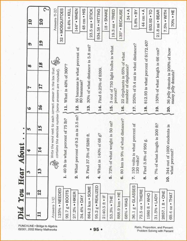 Did You Hear About Math Worksheet Answer Key Db excel