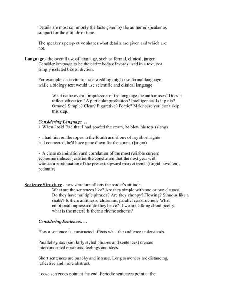 Didls Diction Imagery Details Language And Sentence