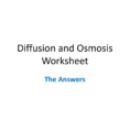 Diffusion And Osmosis Worksheet Answers