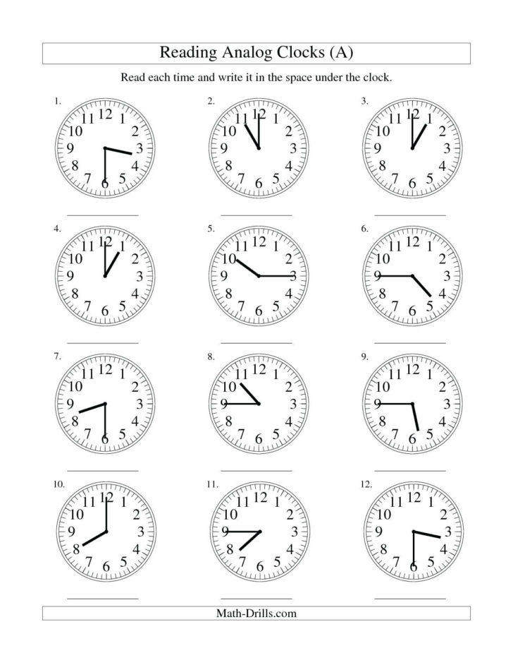 Digital Clock Worksheets
