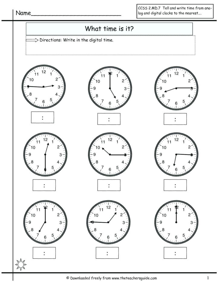 Clock Quiz Worksheet