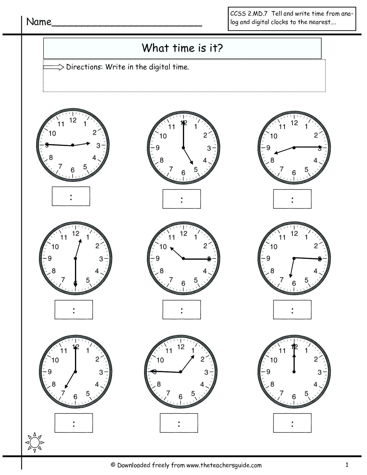 clock worksheets ks1