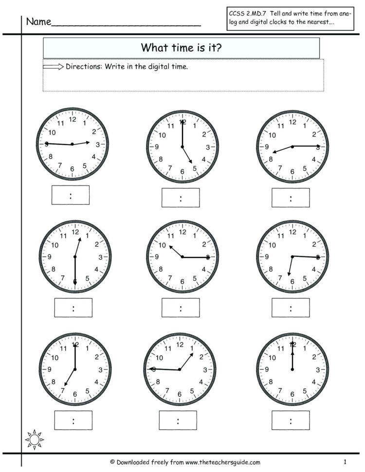 digital clock worksheets db excelcom