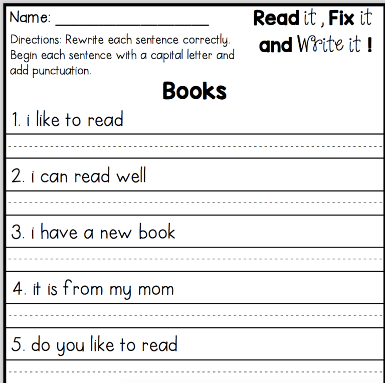 Editing Practice Worksheets — db-excel.com