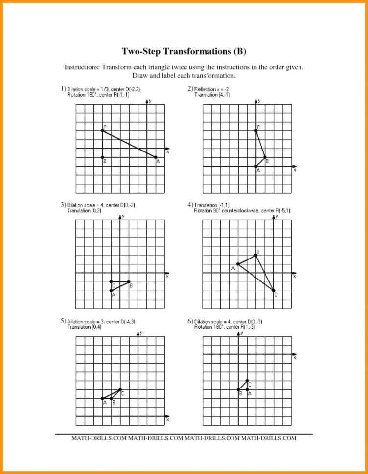 Dilation Worksheets 8Th Grade Math Transformation Math