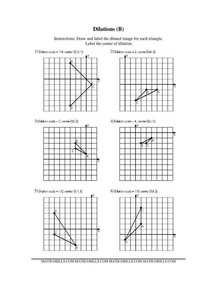 Dilations Worksheet Pdf