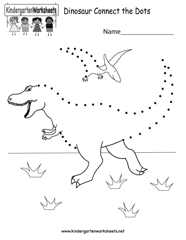 Dinosaur Connect The Dots  Free Kindergarten Learning