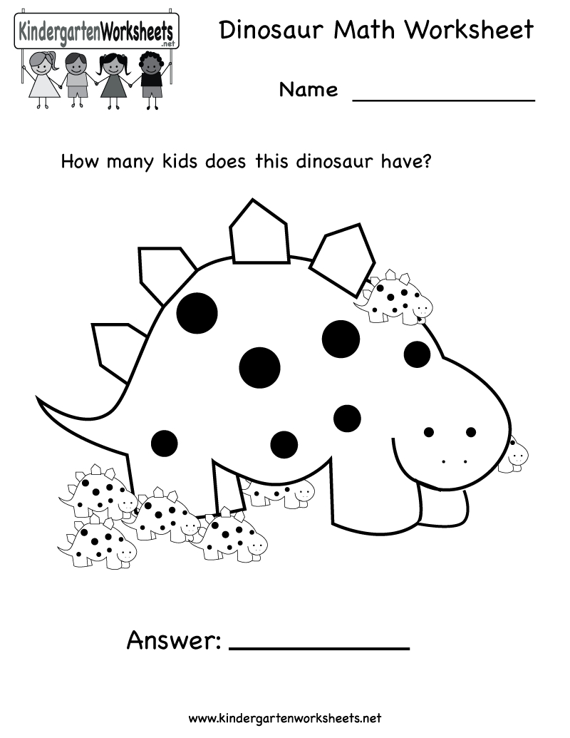 Dinosaur Addition Worksheets 99worksheets Free Kindergarten Dinosaur 