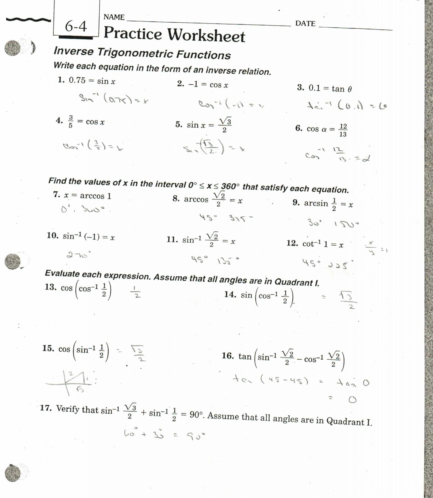 Direct And Inverse Variation Worksheet Answers