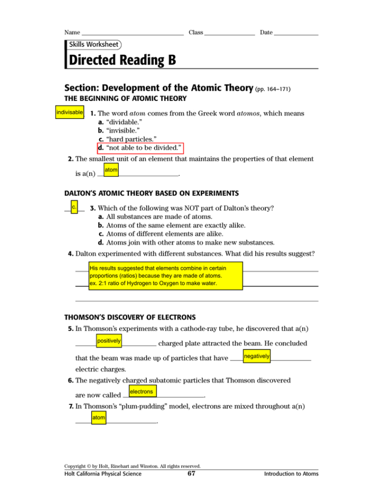 Directed Reading B
