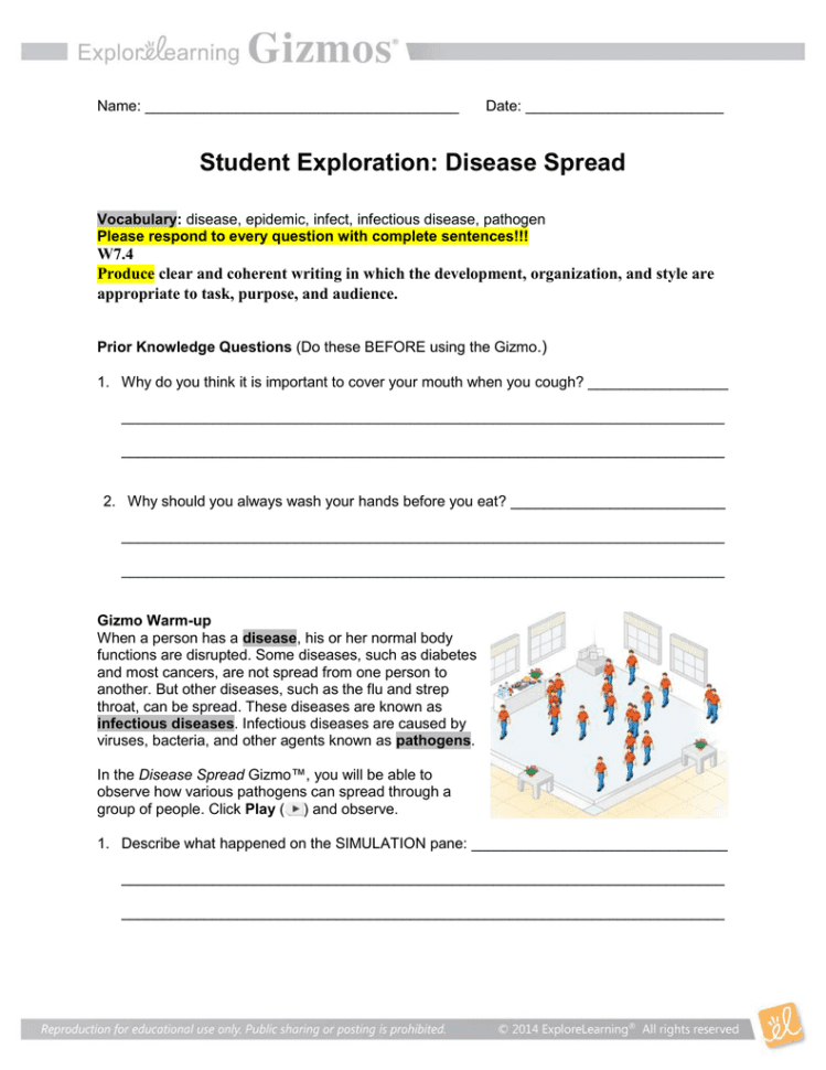 Disease Spread Simulation Worksheet