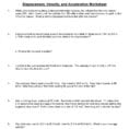 Displacementvelocity And Acceleration Worksheet