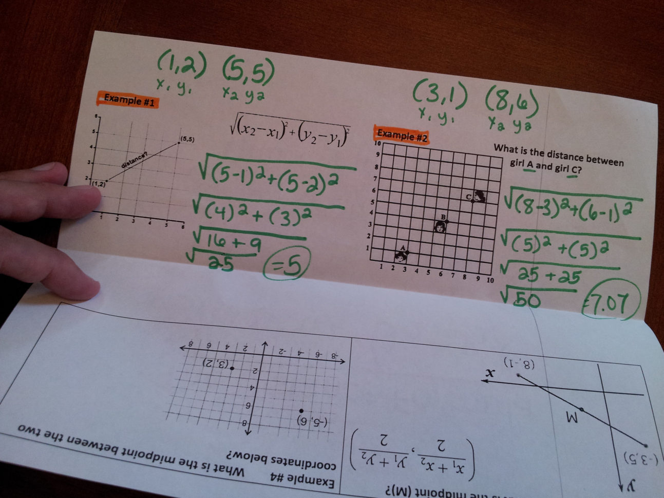 Distance Formula Foldable  Dhs Geometry